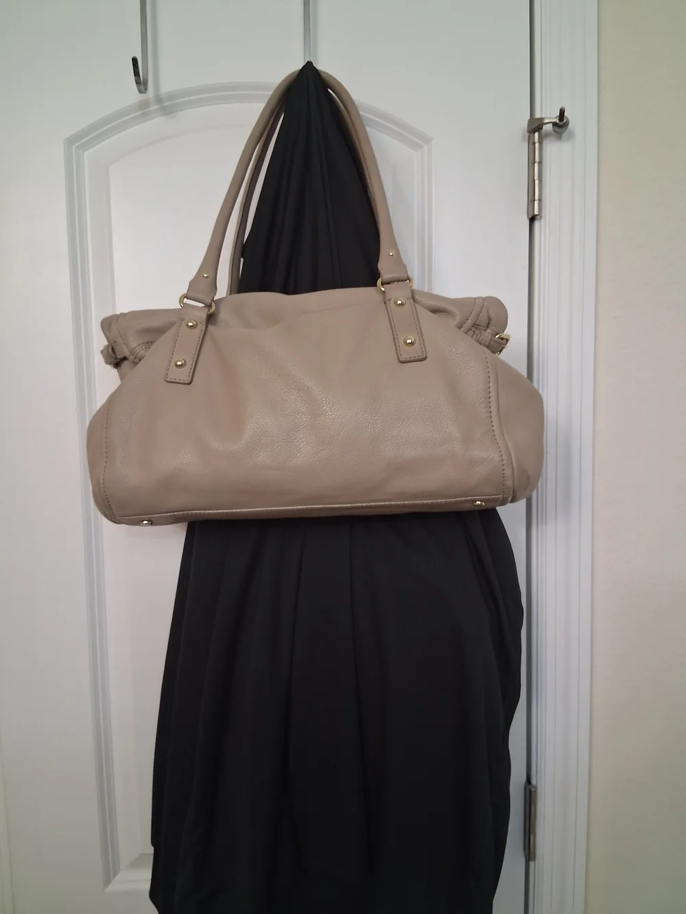 kate spade Pebbled Taupe Leather Shoulder Bag